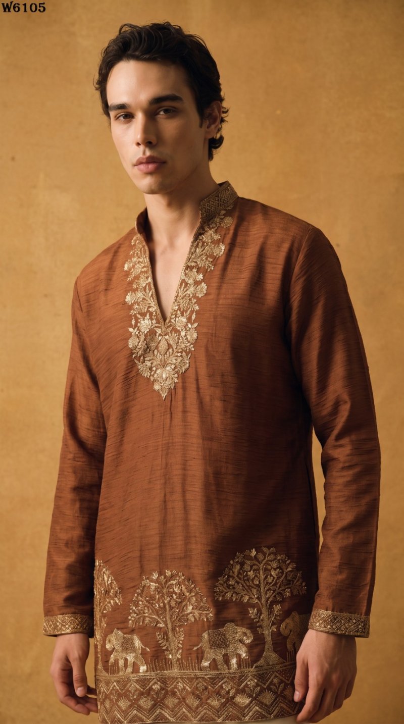 Outluk Wedding Vol 61 Lachaka Mens Kurta With Boot Cut Pant 
